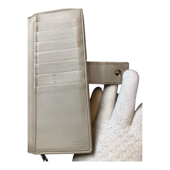 GUCCI GUCCISSIMA Continental Flap Wallet with GG Zipper Pull- Taupe